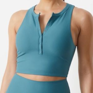 Abercrombie & Fitch YPB sculptLUX Plunge Henley Slim Tank